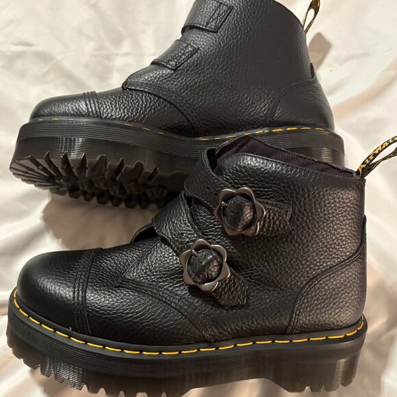 DOC MARTEN DEVON FLOWER MOTO BOOTS - Picture 1 of 6